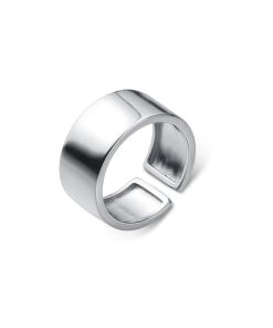 Minimalist Glossy Surface Open Finger Ring for Men and Women, Trendy Korean and Japanese Style, Fashionable Wide Band Accessory