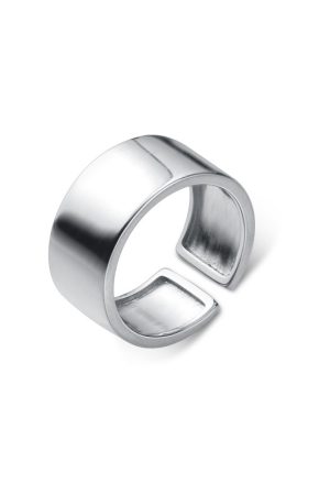 Minimalist Glossy Surface Open Finger Ring for Men and Women, Trendy Korean and Japanese Style, Fashionable Wide Band Accessory