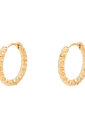 Minimalist Gold Hoop Earrings for Women - Floating Metal Texture Circle Design in Titanium Steel - French Ins Style