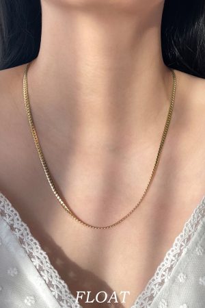 Minimalist Gold Long Necklace for Women - Versatile Snake Bone Flat Chain, Floating Design, Chic Everyday Accessory
