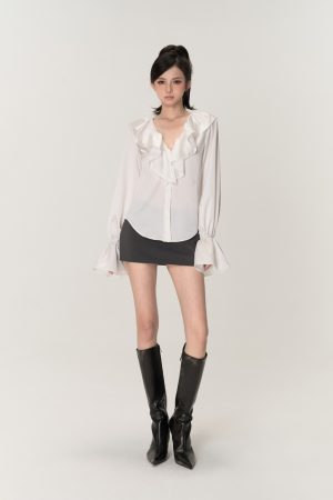 Minimalist Gray Spliced Satin Bodycon Mini Skirt with Tassel Lace Detail - Low-Waist Slim Fit, Perfect for 90s and Y2K Styles