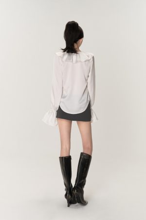 Minimalist Gray Spliced Satin Bodycon Mini Skirt with Tassel Lace Detail - Low-Waist Slim Fit, Perfect for 90s and Y2K Styles