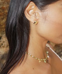 Minimalist Green Snake Meteorite Earrings - 2025 Vacation Style Irregular Texture Jewelry for Unique, Niche Fashion Lovers