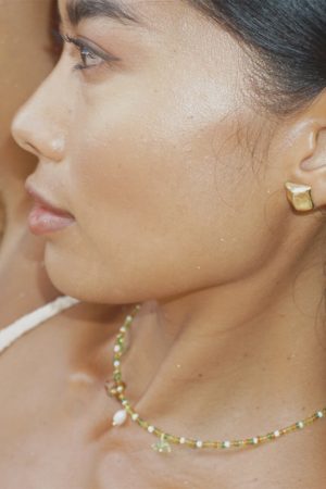 Minimalist Green Snake Meteorite Earrings - 2025 Vacation Style Irregular Texture Jewelry for Unique, Niche Fashion Lovers