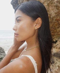 Minimalist Green Snake Meteorite Earrings - 2025 Vacation Style Irregular Texture Jewelry for Unique, Niche Fashion Lovers