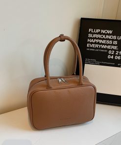 Minimalist High-End Feel Women's Bowling Bag - Versatile Shoulder and Handheld Retro Style for Spring/Summer 2025