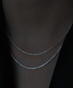 Minimalist High-End Shimmering S925 Silver Choker Necklace for Women - Versatile Simple Chain Design
