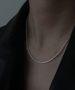 Minimalist High-End Shimmering S925 Silver Choker Necklace for Women - Versatile Simple Chain Design