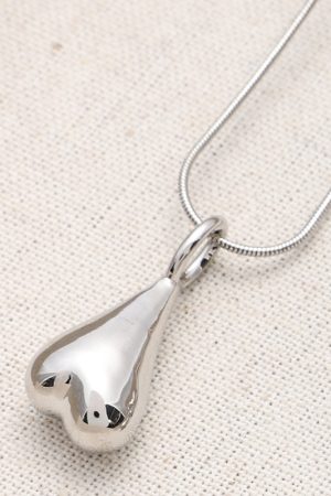 Minimalist Inverted Heart Silver Snake Bone Chain Necklace - High-End Layered Sweater Chain - Korean Style Fashion Accessory