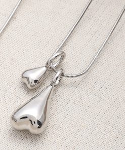 Minimalist Inverted Heart Silver Snake Bone Chain Necklace - High-End Layered Sweater Chain - Korean Style Fashion Accessory