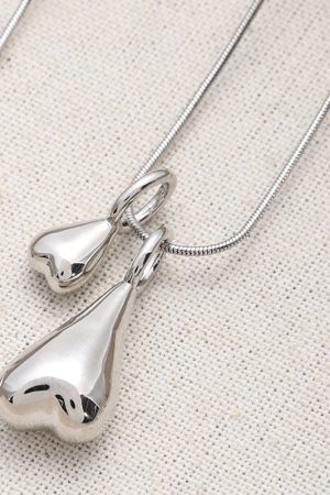 Minimalist Inverted Heart Silver Snake Bone Chain Necklace - High-End Layered Sweater Chain - Korean Style Fashion Accessory