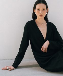 Minimalist Inverted Heart Silver Snake Bone Chain Necklace - High-End Layered Sweater Chain - Korean Style Fashion Accessory