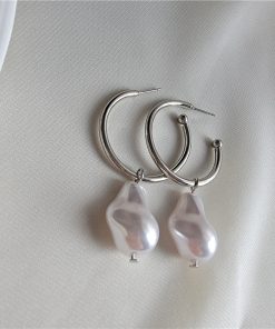 Minimalist Irregular Pearl Earrings for Women - Versatile Cool Style Jewelry for Everyday Wear