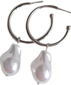 Minimalist Irregular Pearl Earrings for Women - Versatile Cool Style Jewelry for Everyday Wear