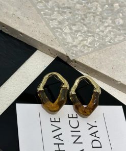 Minimalist Irregular Texture Acrylic Resin Geometric Earrings for Slimming Face Effect - Niche Design Meilade Style