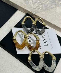 Minimalist Irregular Texture Acrylic Resin Geometric Earrings for Slimming Face Effect - Niche Design Meilade Style