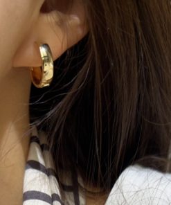 Minimalist Korean Style Gold Diamond-Studded Hoop Earrings - Exquisite Cold Style Ear Clips for Chic Fashion Statement