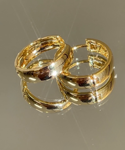 Minimalist Korean Style Gold Diamond-Studded Hoop Earrings - Exquisite Cold Style Ear Clips for Chic Fashion Statement