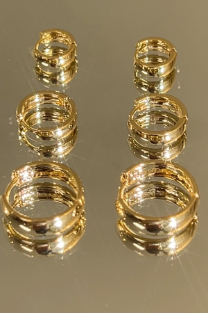 Minimalist Korean Style Gold Diamond-Studded Hoop Earrings - Exquisite Cold Style Ear Clips for Chic Fashion Statement