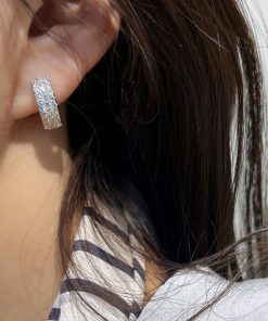 Minimalist Korean Style Gold Diamond-Studded Hoop Earrings - Exquisite Cold Style Ear Clips for Chic Fashion Statement