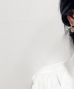 Minimalist Korean Style Metal Round Ball Hoop Earrings - Delicate Niche Design Fashion Accessories