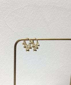 Minimalist Korean Style Metal Round Ball Hoop Earrings - Delicate Niche Design Fashion Accessories