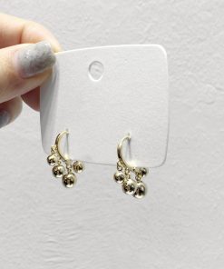 Minimalist Korean Style Metal Round Ball Hoop Earrings - Delicate Niche Design Fashion Accessories