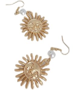 Minimalist Long Earrings for Women in Sunlight Gold Metal and Pearl - European and American Design, Elegant Statement Jewelry