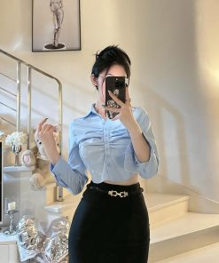 Minimalist Metal Buckle Hook Design Thin Waist Belt for Women - Versatile Small Leather Accessory
