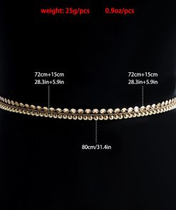 Minimalist Multi-Layer Beaded Chain Belt - Retro Punk Sequined Waist Chain for Women, Versatile European and American Style Jewelry