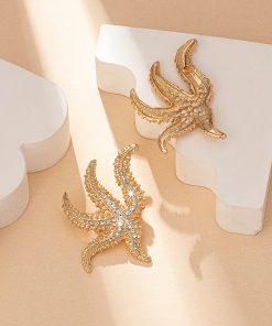 Minimalist Octopus Inlaid Stud Earrings for Women - Versatile Exaggerated Design, European and American Style