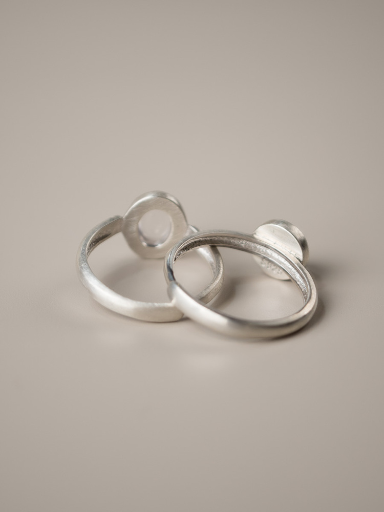 Minimalist Peach Blossom Powder Crystal 925 Silver Inlaid Ring - Retro Matte Versatile Women's Jewelry Minimalist Peach Blossom Powder Crystal 925 Silver Inlaid Ring - Retro Matte Versatile Women's Jewelry