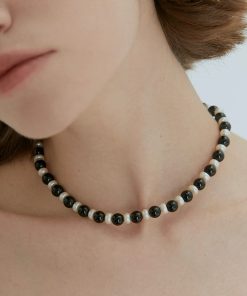 Minimalist Pearl Choker Necklace S915 Silver Beaded Design - Versatile Light Luxury Accessory for Everyday Elegance