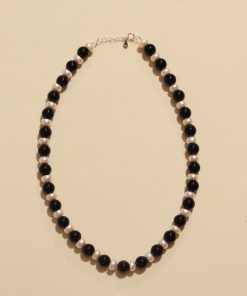 Minimalist Pearl Choker Necklace S915 Silver Beaded Design - Versatile Light Luxury Accessory for Everyday Elegance
