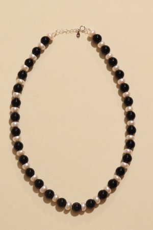 Minimalist Pearl Choker Necklace S915 Silver Beaded Design - Versatile Light Luxury Accessory for Everyday Elegance