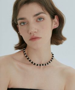 Minimalist Pearl Choker Necklace S915 Silver Beaded Design - Versatile Light Luxury Accessory for Everyday Elegance