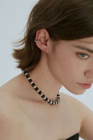 Minimalist Pearl Choker Necklace S915 Silver Beaded Design - Versatile Light Luxury Accessory for Everyday Elegance