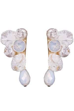 Minimalist Pearl Earrings - Japanese Korean Design, Floral Everyday Accessories, Versatile 2025 Fashion Jewelry