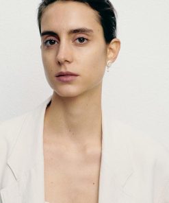 Minimalist Retro Black Agate Cat's Eye Stone Silver Teardrop Earrings - Unique Texture for Stylish Looks