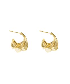 Minimalist Retro C-Shaped Spiral Twisted Gold-Plated 925 Silver Needle Earrings - High-End Korean Style Jewelry