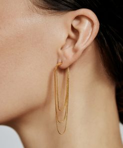 Minimalist Retro Multi-Layer Snake Bone Chain Tassel Earrings - European American Instagram Style Gold Jewelry