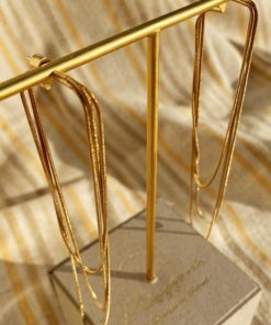 Minimalist Retro Multi-Layer Snake Bone Chain Tassel Earrings - European American Instagram Style Gold Jewelry