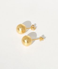 Minimalist Round Ball Stud Earrings - Casual Retro European American Style for Everyday Wear