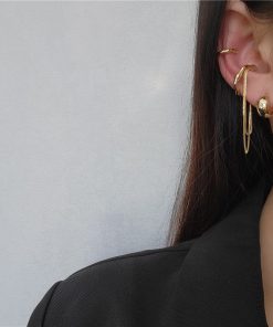 Minimalist Set of Niche Design Ear Cuffs - Light Luxury Ear Studs & Clip-On Earrings for Women, No Piercing Needed