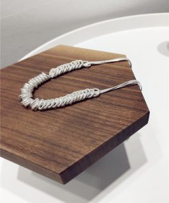 Minimalist Silver Ribbed Multi-Metal Circle Layered Necklace - Chic Clavicle Chain Neck Accessory for Modern Style