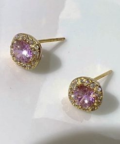 Minimalist Small Square Pink Diamond Water Drop Zircon Stud Earrings - Elegant Fashion Jewelry for Everyday Wear