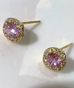 Minimalist Small Square Pink Diamond Water Drop Zircon Stud Earrings - Elegant Fashion Jewelry for Everyday Wear