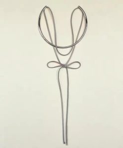 Minimalist Spliced Layered Tie Design T-shirt with Necklace Collar - Versatile Korean and Japanese Everyday Fashion