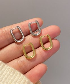 Minimalist Square Hoop Earrings - Unique Niche Design, High-End Understated Style, Trendy Ear Accessories for 2025