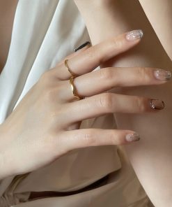 Minimalist Stacked Rings Set for Women - Non-Fading Floating Joint Rings, Simple Plain Circle Tail Rings - Versatile Fashion Accessory